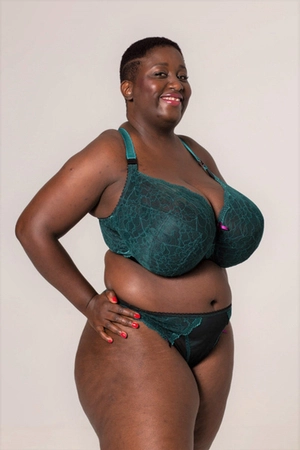 Biustonosz półmiękki zielony z czarnym FB Emerald