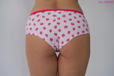 COTTON Hipster Panties Truskawki