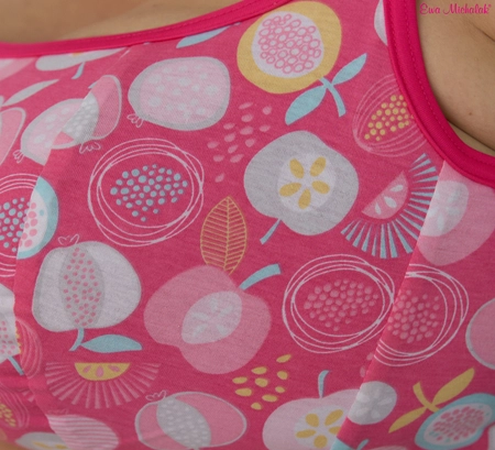 Top bez fiszbin różowy Top FB Bawełninany Do Spania Owocycki