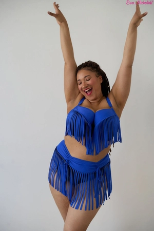 Biustonosz Piankowy niebieski z czarnym PL Biustonosz do Kostiumu Charleston