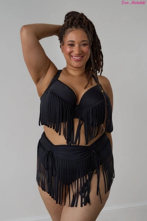 Biustonosz półmiękki czarny FB-PL Biustonosz do Kostiumu Samba