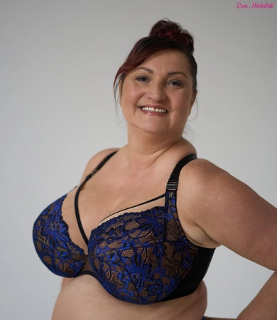 Bra semi-soft navy blue with beige FB-PL Mystery