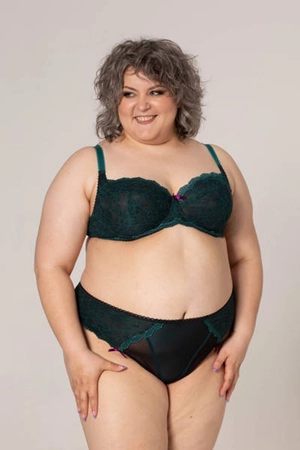 Bra soft green with black BM Emerald