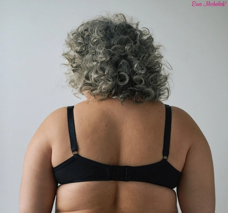 Biustonosz miękki czarny z niebieskim PLM Blue Bella