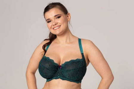 Bra soft green with black BM Emerald