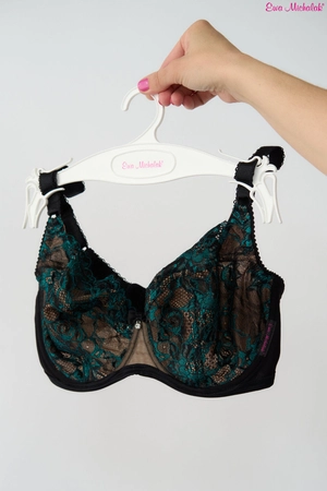 Bra soft black with green BML Prototype No. 1