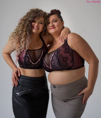 Top without underwire black with pink Top FB Rosa Bella