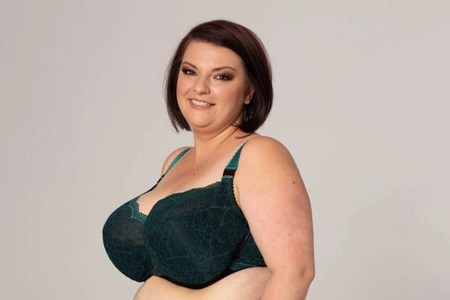 Bra semi-soft green with black FB Emerald