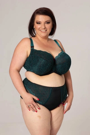 Bra semi-soft green with black FB Emerald