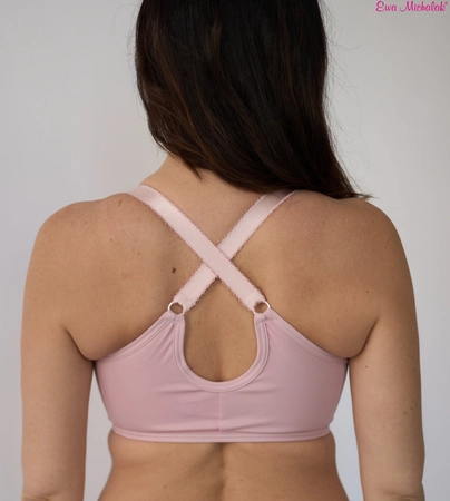 Powder pink underwired top fastened at the front Top Kliklak Pink