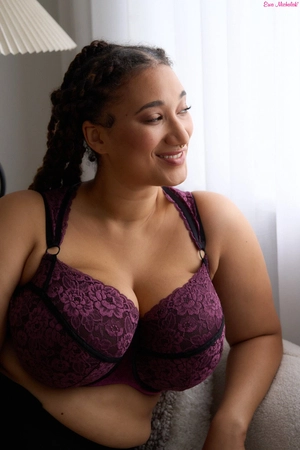 Biustonosz półmiękki śliwkowy FB Kołnierzyk