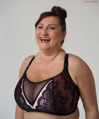 Top without underwire black with pink Top FB Rosa Bella