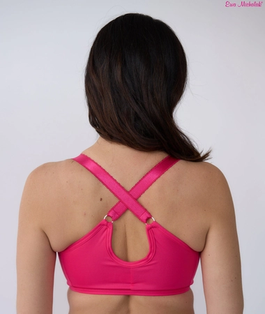 Pink underwired top with front closure Top Kliklak Malina