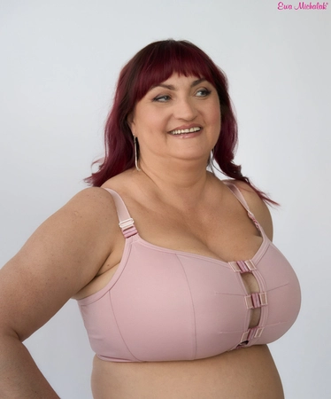 Powder pink underwired top fastened at the front Top FB Kliklak Pink