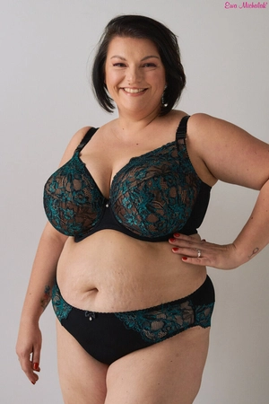 Bra semi-soft black with green FB-PL Hella