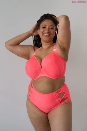 High Bikini Briefs Przekręt to Wściekły Koral Swimsuit