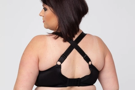 Biustonosz półmiękki czarny z czerwonym FB Czardasz