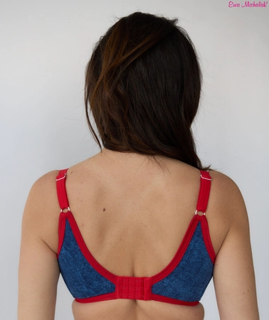 Top bez fiszbin niebieski z czerwonym Top Country