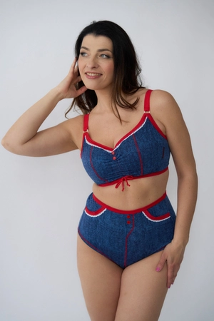 Top bez fiszbin niebieski z czerwonym Top Country