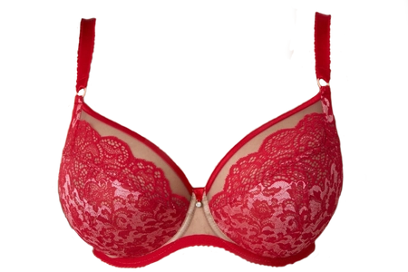 Bra soft red with beige BM Walentyna
