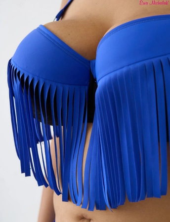 Biustonosz Piankowy niebieski z czarnym PL Biustonosz do Kostiumu Charleston