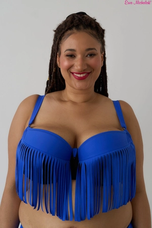 Bra Padded blue with black PL Bra for swimsuit Charleston