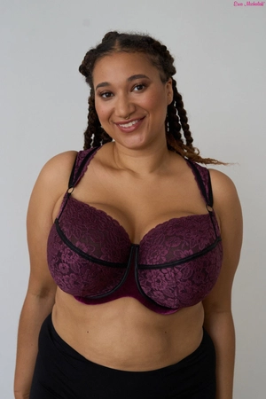 Biustonosz półmiękki śliwkowy FB Kołnierzyk