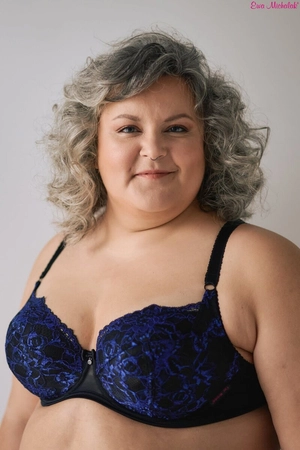 Bra soft black with navy blue BML Klara