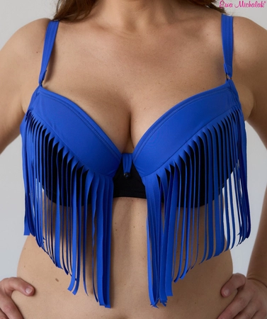 Bra Padded blue with black PL Bra for swimsuit Charleston