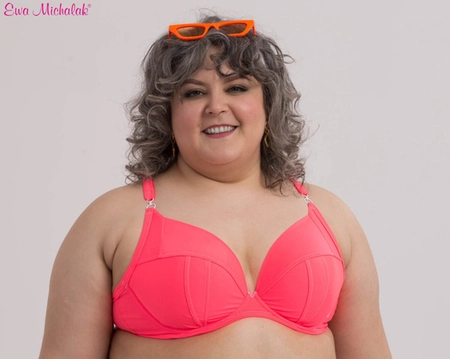 Biustonosz miękki neonowy koral/róż PLM Biustonosz do Kostiumu Sunshine